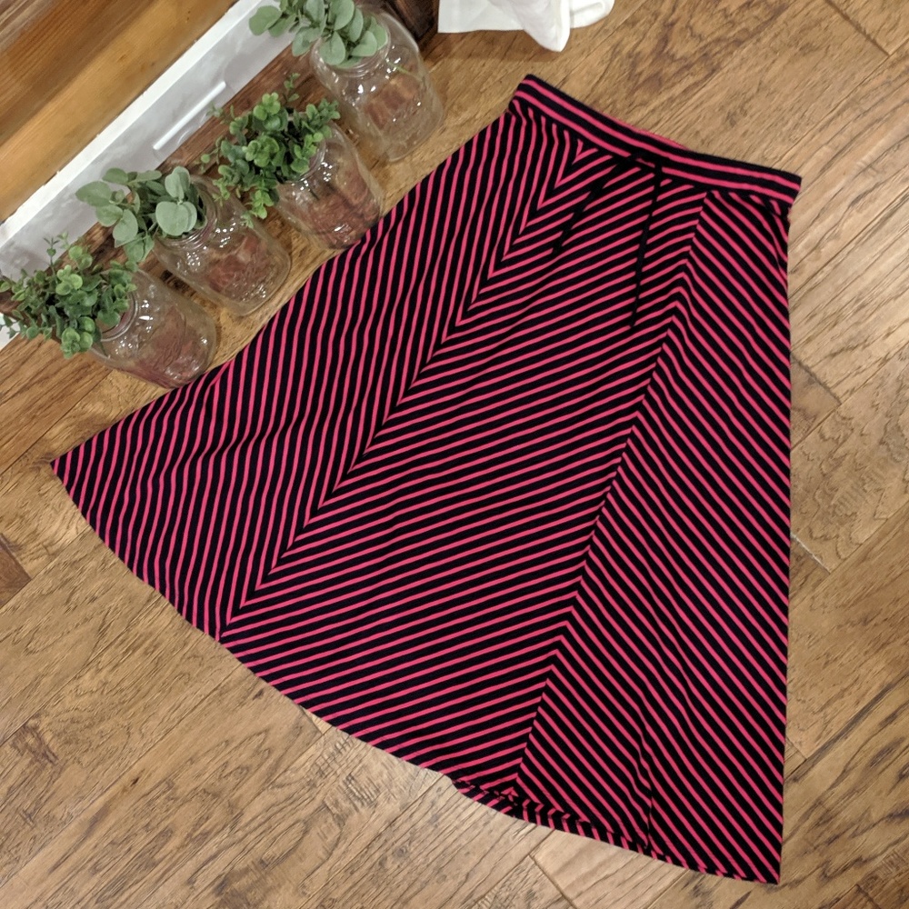 Talbots Maxi Skirt Striped Pink Navy Size Sp